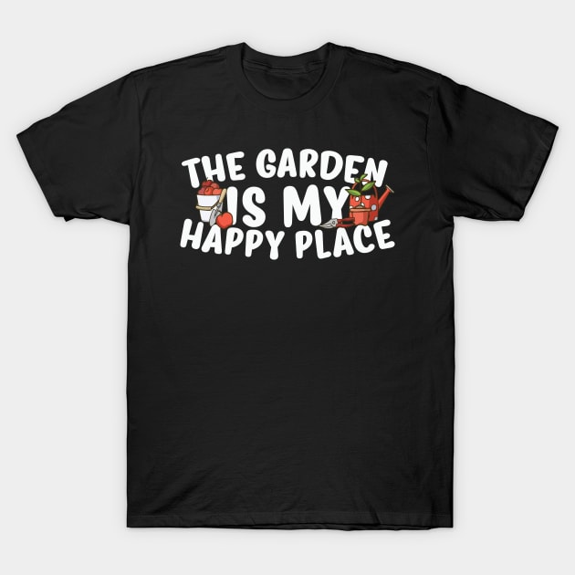 The Garden is my Happy Place T-Shirt by CurlyDesigns